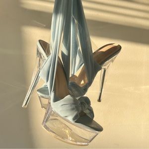 PUBLIC DESIRE Satin Tie-Up Heels